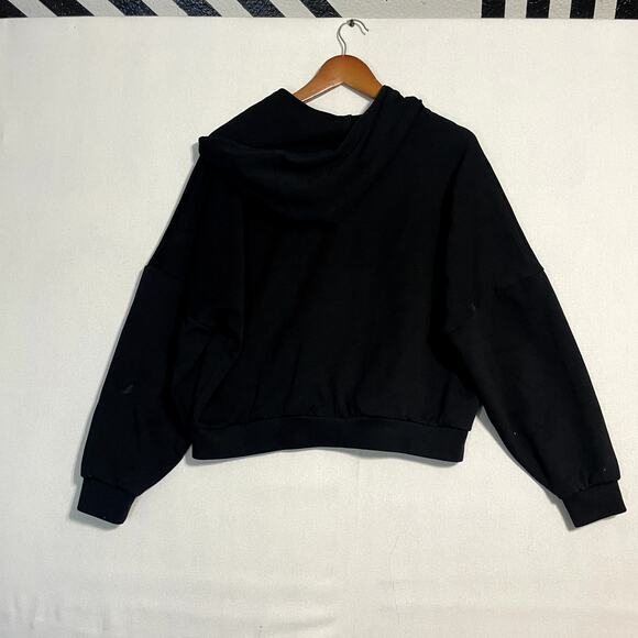 Bucked Up Women's Black Cropped Full Zip Hoodie Deer Skull Logo - Size S - Picture 3 of 7